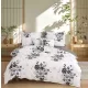 Ágyneműhuzat Adelin Flanel fehér fekete virágos 7 részes