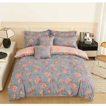 Ágyneműhuzat Adriana kék mályva virágos 