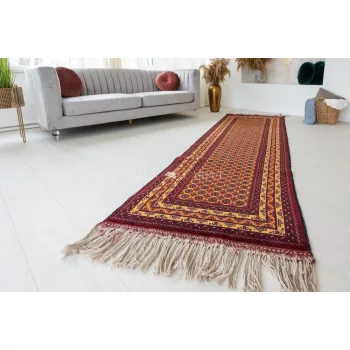   Kézi csomózású perzsa szőnyeg afghan kaukázus prémium 291x84cm