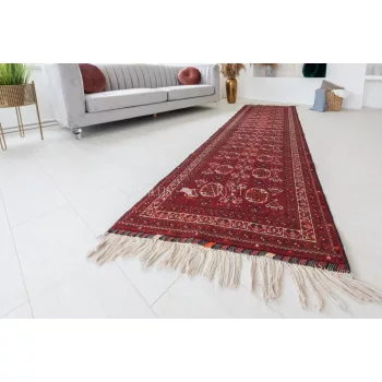 Kézi csomózású perzsa szőnyeg afghan prémium 285x88cm