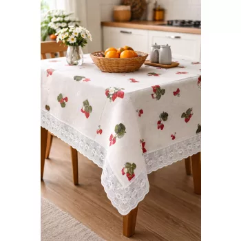 Asztalterítő Pvc Aliz Epres csipkés 122x152cm