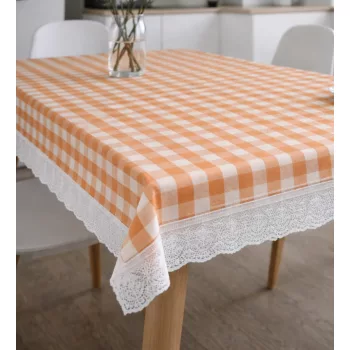 Asztalterítő Pvc Aliz Barack Kockàs csipkés 122x152cm