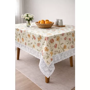 Asztalterítő Pvc Aliz színes Vadvirág csipkés 122x152cm