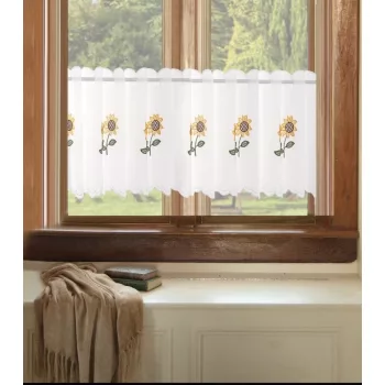 Kész függöny Alíz Konyhai vitrázs Sárga napraforgó