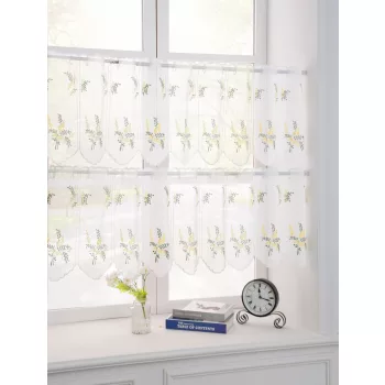 Kész függöny Alíz Konyhai vitrázs Sárga napraforgó minta 150x45cm