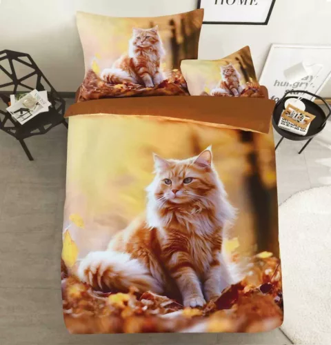 Ágyneműhuzat Animals bézs perzsa cicás  3 részes