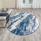 Mykonos modern szőnyeg kék márvány mintával modern nappaliban, prémium Soft Polipropilén nappali szőnyeg