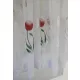 Kész függöny Aurora fehér Piros tulipán minta