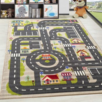 Gyerek szőnyeg Bézs Autópályás 200x280cm