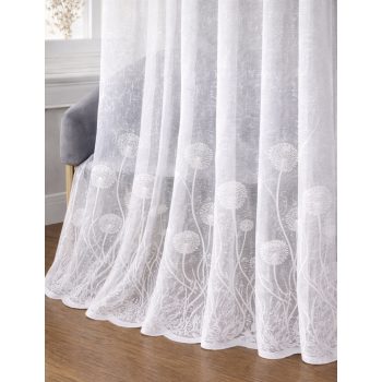   Függöny méteráru Azrah Jacquard Pitypang minta 250cm magas Fehér