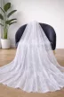 Függöny méteráru Azrah Jacquard Pitypang minta 160cm magas Fehér