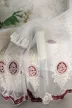 Kész függöny Babylon Barokk törtfehér Karikás Bordó