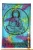 Indiai Ágytakaró Buddha pamut Türkizkék színes  205x230cm