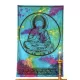 Indiai Ágytakaró Buddha pamut Türkizkék színes  205x230cm