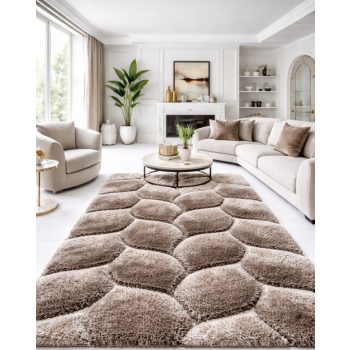 Shaggy szőnyeg California 3D 481 (Vizon Beige) új