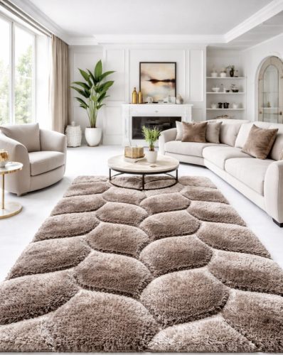 Shaggy szőnyeg California 3D 481 (Vizon Beige) új