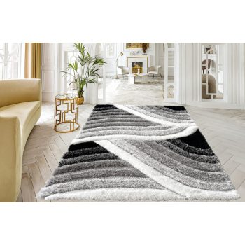 Shaggy szőnyeg California 3D 482 (Grey White) 