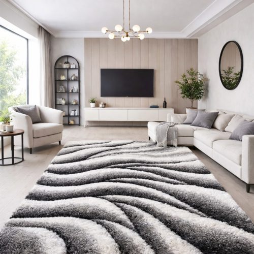 Shaggy szőnyeg California 3D 503 (Grey White) 