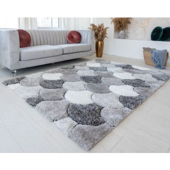 Shaggy szőnyeg California 3D 521 (Grey White) 