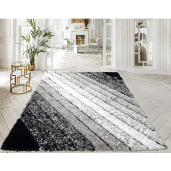 Shaggy szőnyeg California 3D 563 (Grey White) 60x110cm Szürke-Fehér