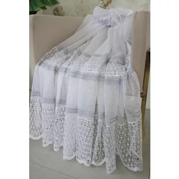 Kész függöny Cairo fehér Szürke minta 