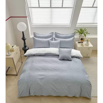   Ágyneműhuzat Charlotte pöttyös világos szürke 3 részes