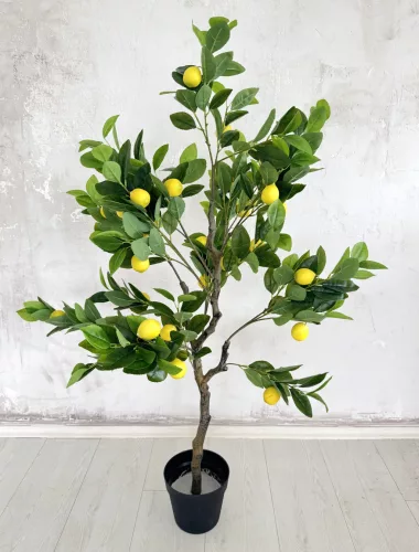 Műnövény Cítromfa élethű 120-130cm magas Fekete Kaspóval
