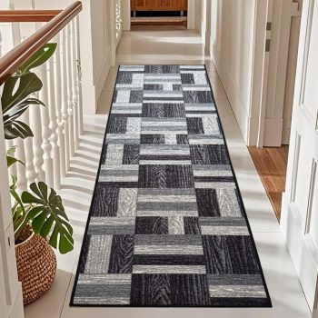 Futószőnyeg Boho Csíkos minta Sötétszürke