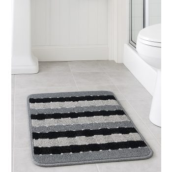 Fürdőszoba szőnyeg csíkos szürke 40x60cm