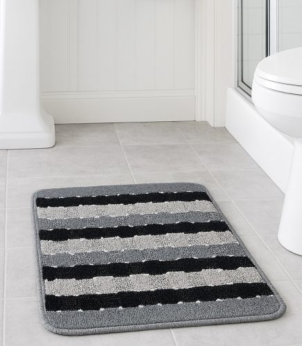 Fürdőszoba szőnyeg csíkos szürke 40x60cm