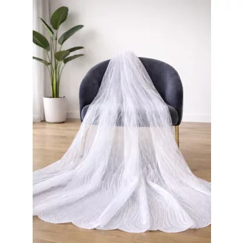 Függöny méteráru Dali Jacquard 160cm magas Fehér