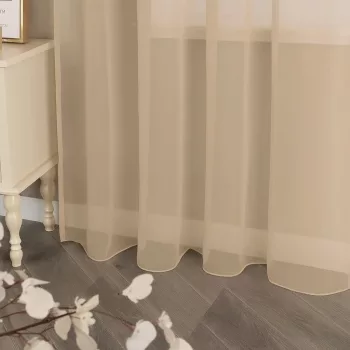 Függöny méteráru Lux Voile Damaskus 290cm magas Bézs