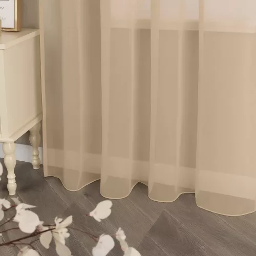 Függöny méteráru Lux Voile Damaskus 290cm magas Bézs