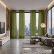 Függöny méteráru Lux Voile Damaskus 290cm magas Zöld