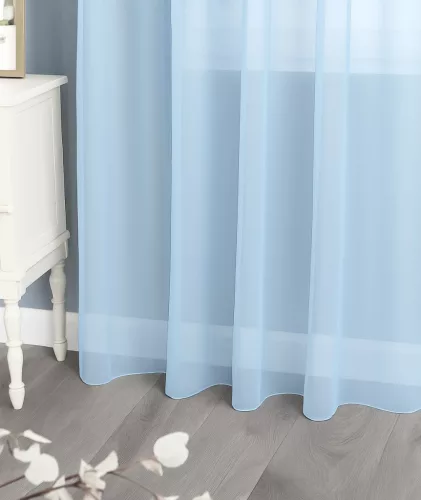 Függöny méteráru Lux Voile Damaskus 290cm magas Kék