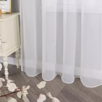 Függöny méteráru Lux Voile Damaskus 290cm magas Fehér