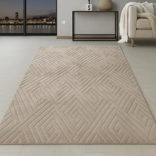 Modern szőnyeg Luxor geometrikus (Beige) 66x220cm  Bézs