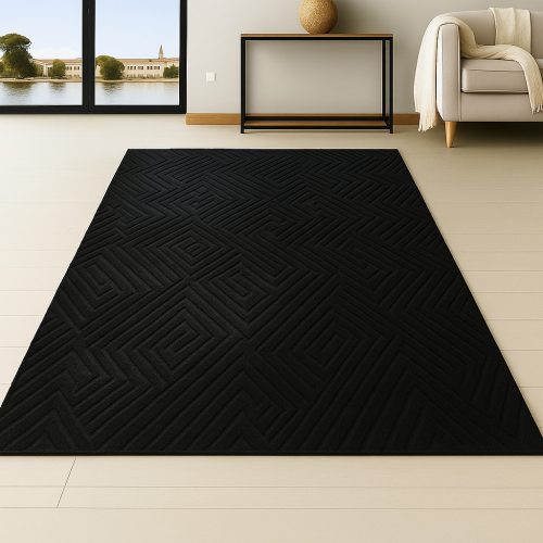 Modern szőnyeg Luxor geometrikus (Black) 120x170cm Fekete