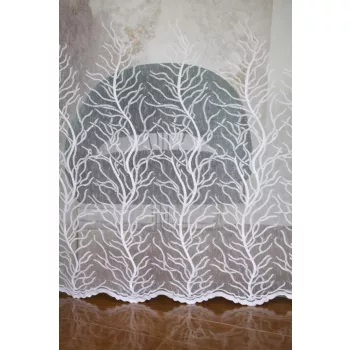   Függöny méteráru Jacquard Életfa minta 160cm magas Fehér