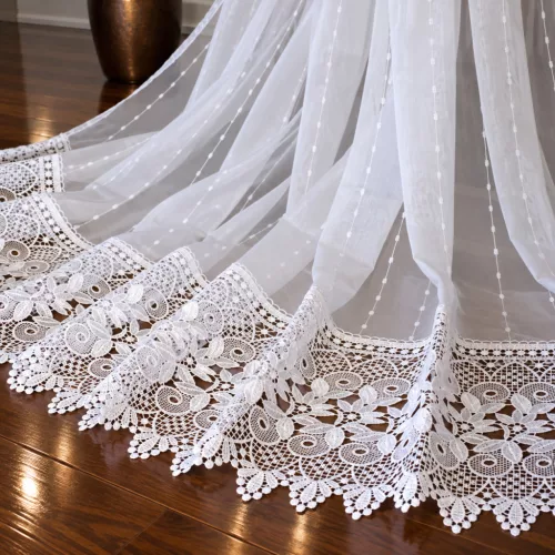 Kész függöny Emily fehér Hímzett