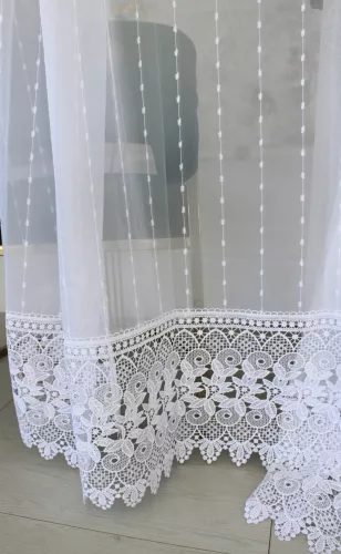 Kész függöny Emily fehér Hímzett