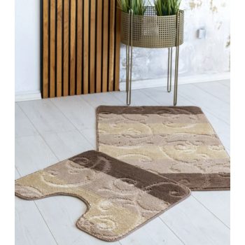    Fürdőszoba szőnyeg Extra Nagy bézs indás 2 részes 60x100cm