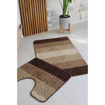    Fürdőszoba szőnyeg Extra Nagy barna geometrikus 2 részes 60x100cm