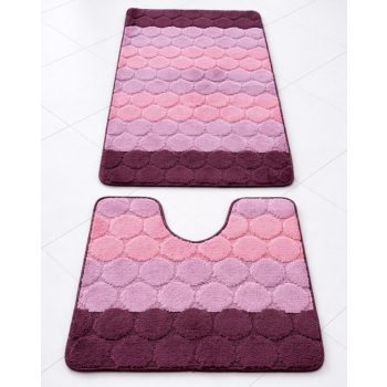    Fürdőszoba szőnyeg Extra Nagy  Lila kis karikás  2 részes 60x100cm