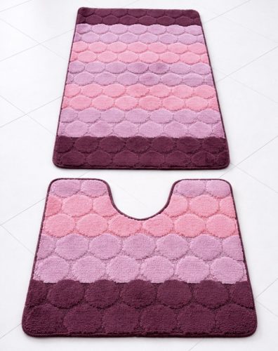  Fürdőszoba szőnyeg Extra Nagy  Lila kis karikás  2 részes 60x100cm