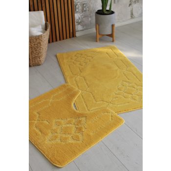    Fürdőszoba szőnyeg Extra Nagy sárga intarzia 2 részes 60x100cm