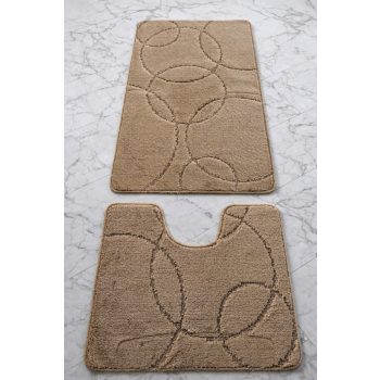    Fürdőszoba szőnyeg Extra Nagy Bézs karikás 2 részes 60x100cm