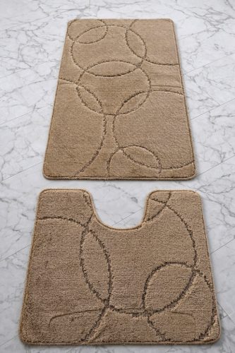  Fürdőszoba szőnyeg Extra Nagy Bézs karikás 2 részes 60x100cm