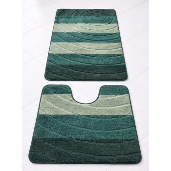    Fürdőszoba szőnyeg Extra Nagy Zöld hullámos  2 részes 60x100cm
