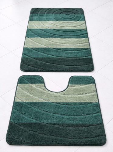  Fürdőszoba szőnyeg Extra Nagy Zöld hullámos  2 részes 60x100cm